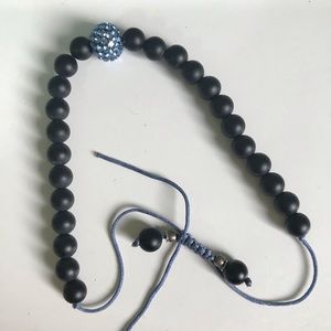 Black and blue bead bracelet